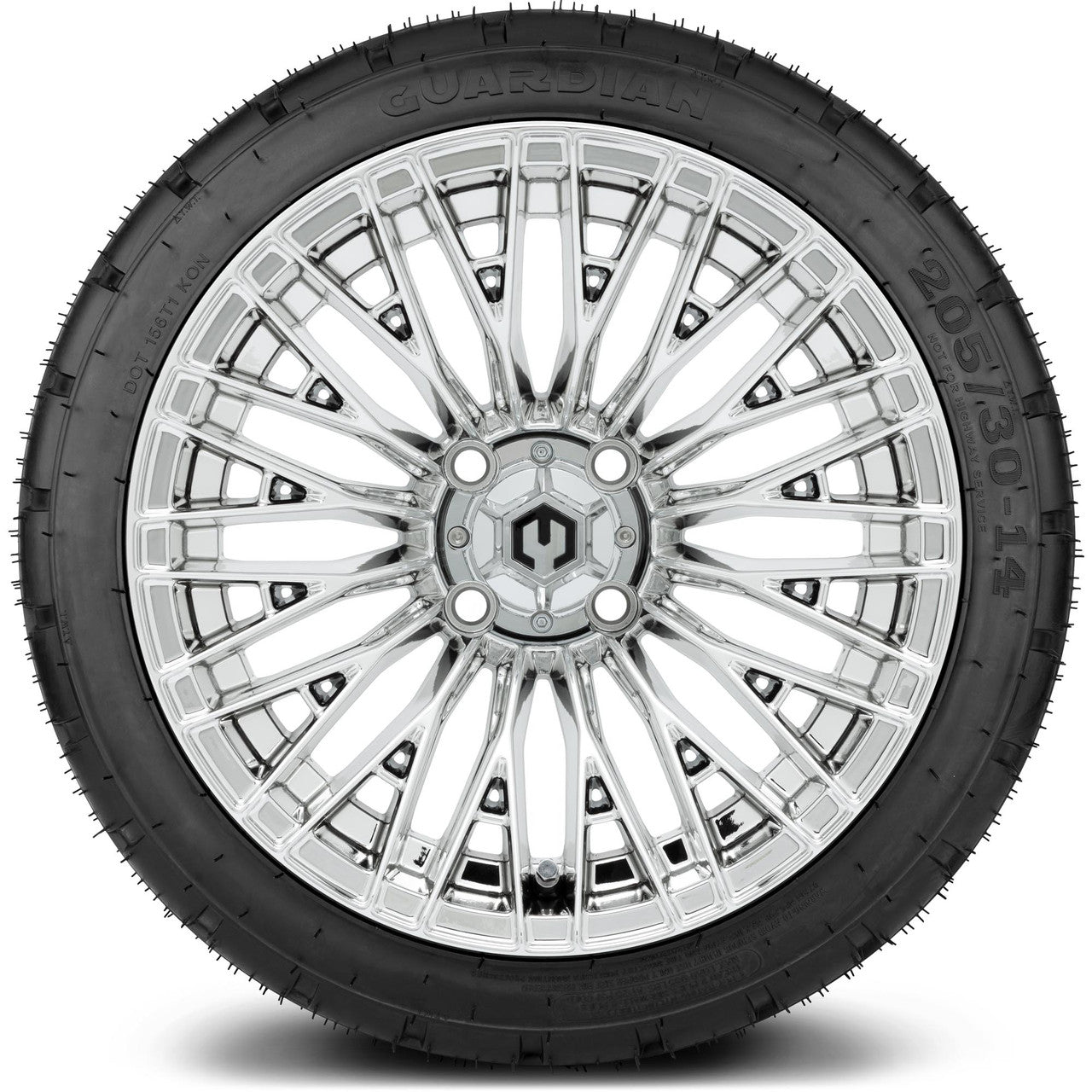 MODZ® 14" Reaper Chrome Wheels & Street Tires Combo (Arisun Cruze 205/30-14)