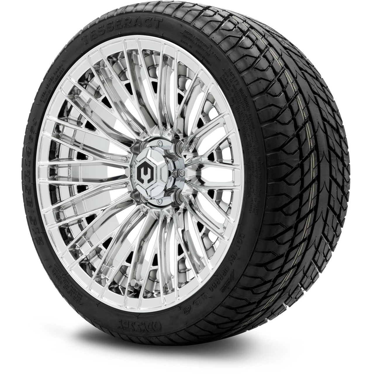 MODZ® 14" Reaper Chrome Wheels & Street Tires Combo (Arisun Cruze 205/30-14)