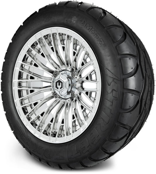 MODZ® 14" Reaper Chrome Wheels & Street Tires Combo (MODZ Street Fox Radial 23x10-14)