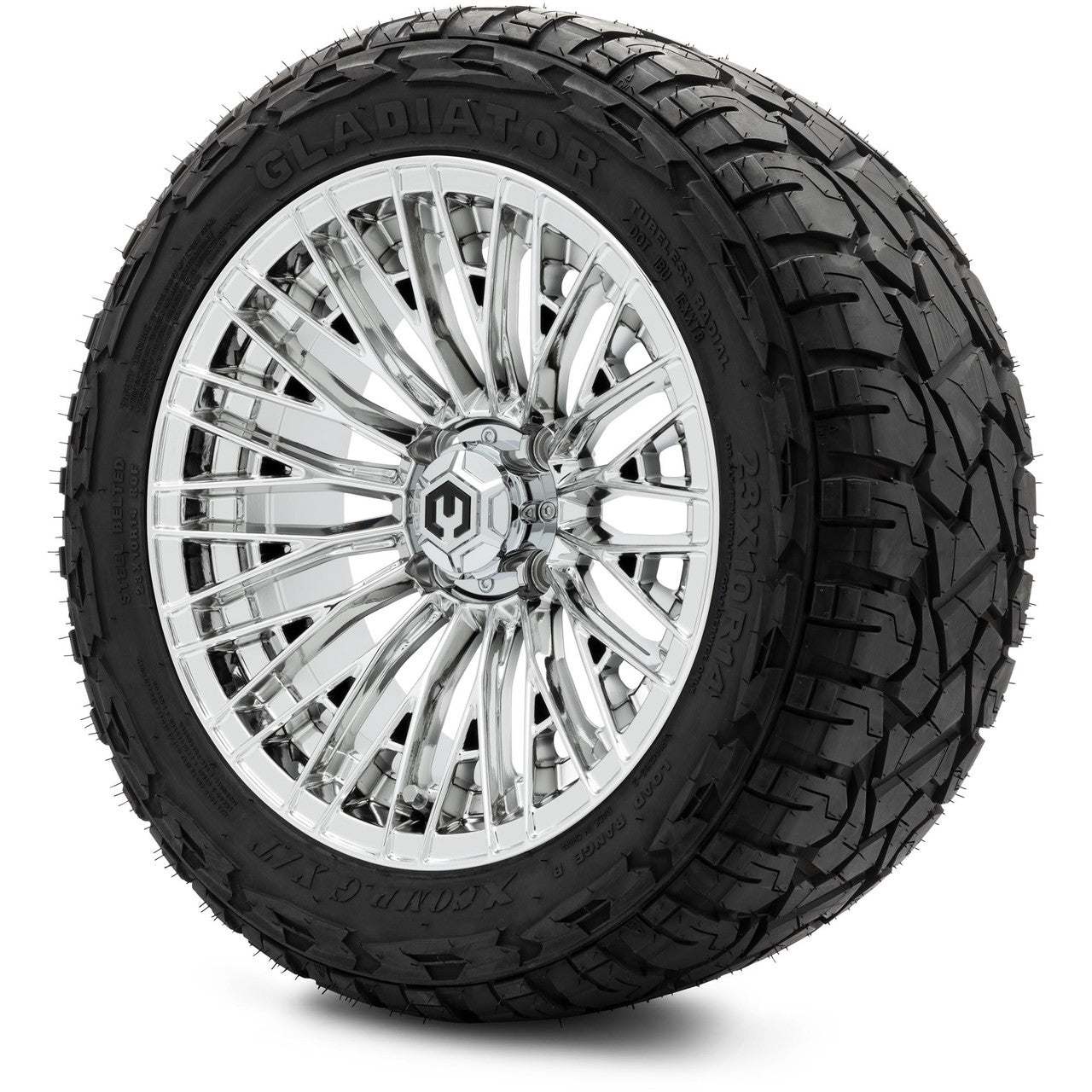 MODZ® 14" Reaper Chrome Wheels & Off-Road Tires Combo (Arisun X-Armory All-Terrain 23x10-14 Radial)