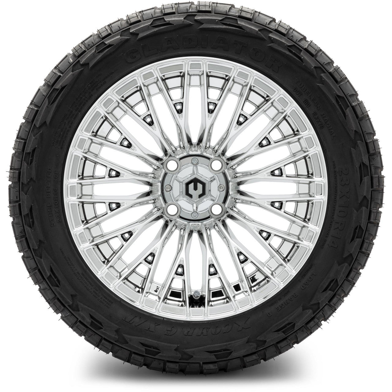 MODZ® 14" Reaper Chrome Wheels & Off-Road Tires Combo (Xcomp Gladiator 23-10-14 Radial)