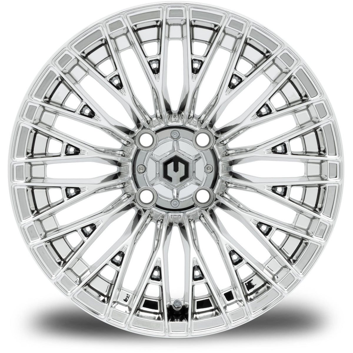 MODZ® 14" Reaper Chrome Wheels & Street Tires Combo (MODZ Street Fox Radial 205/40-14)