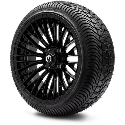 MODZ® 14" Reaper Glossy Black Wheels & Street Tires Combo (Arisun Cruze 205/30-14)