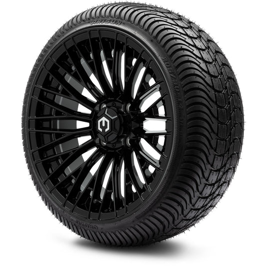 MODZ® 14" Reaper Glossy Black Wheels & Street Tires Combo (Arisun Cruze 205/30-14)