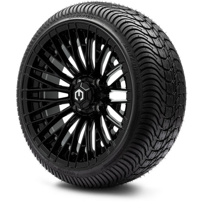 MODZ® 14" Godfather Glossy Black Wheels & Street Tires Combo (Arisun Cruze 205/30-14)