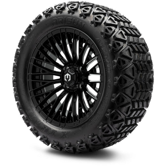 MODZ® 14" Reaper Glossy Black Wheels & Off-Road Tires Combo (Arisun X-Trail All-Terrain 23x10-14)