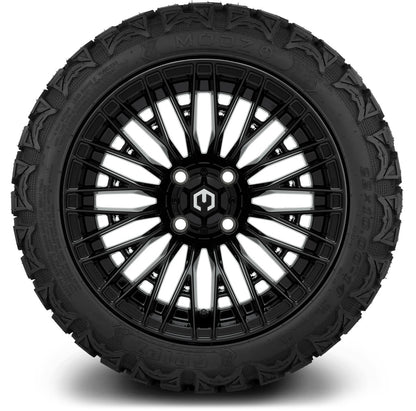 MODZ® 14" Reaper Glossy Black Wheels & Off-Road Tires Combo (Arisun X-Trail All-Terrain 23x10-14)