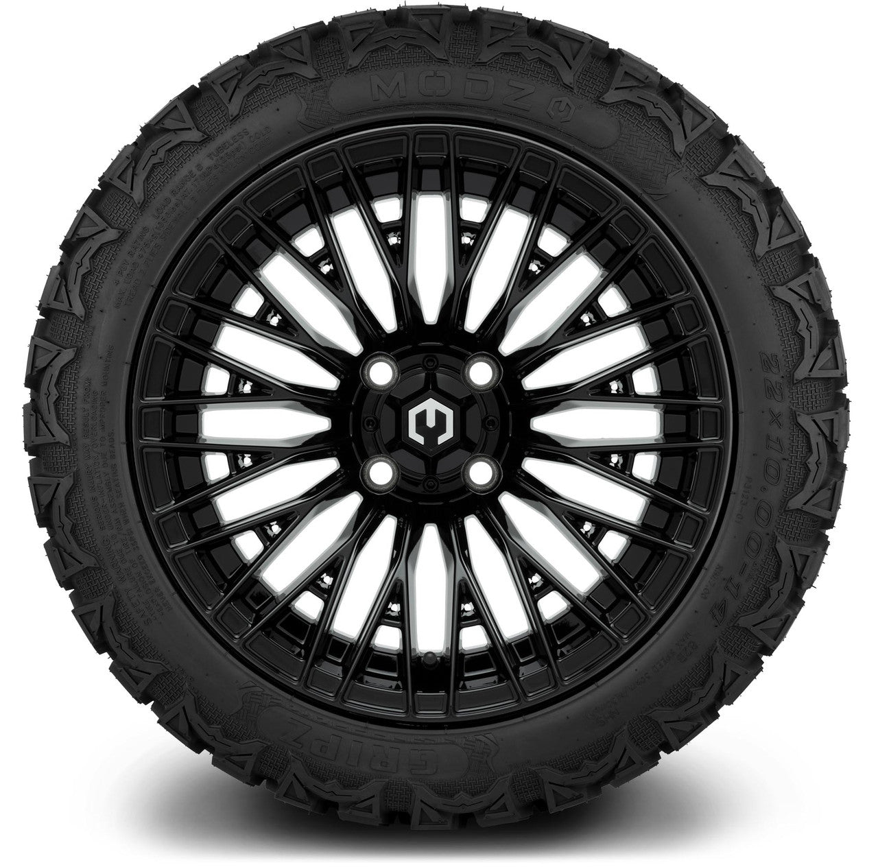 MODZ® 14" Reaper Glossy Black Wheels & Off-Road Tires Combo (Xcomp Gladiator 23-10-14 Radial)