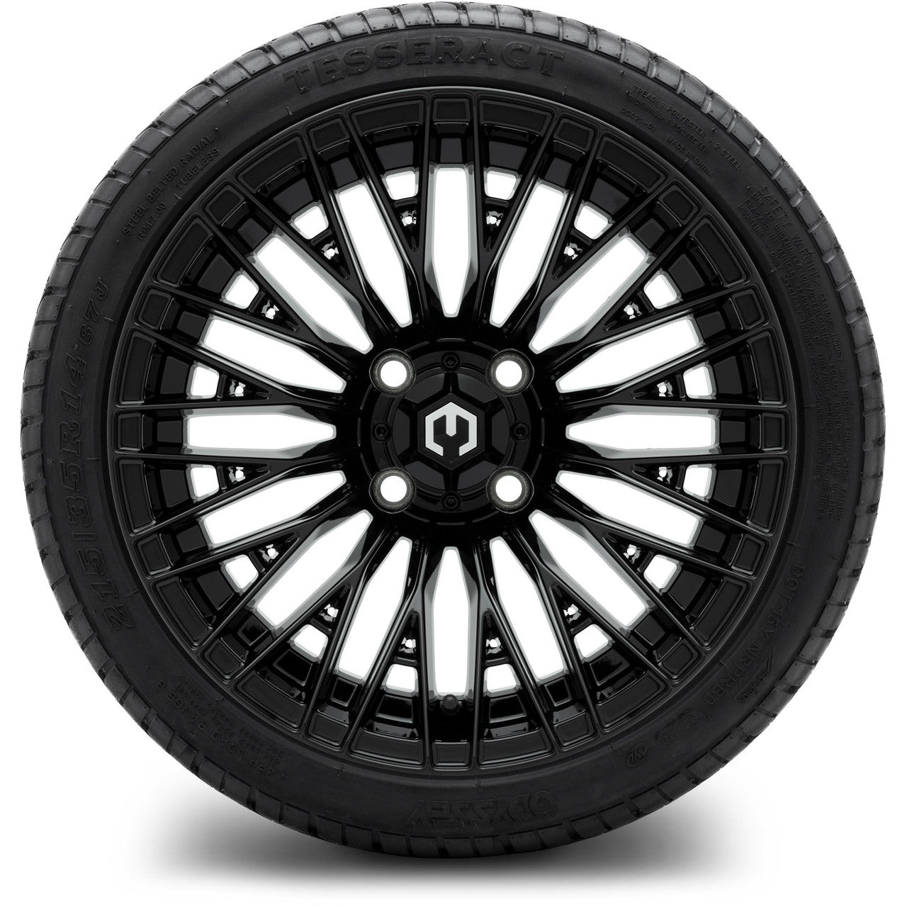 MODZ® 14" Reaper Glossy Black Wheels & Street Tires Combo (Arisun Cruze 205/30-14)