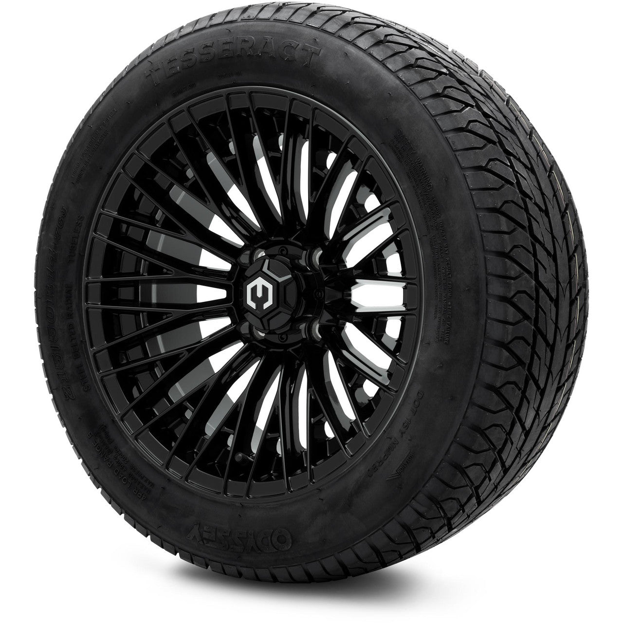 MODZ® 14" Reaper Glossy Black Wheels & Street Tires Combo (Arisun Cruze 205/30-14)