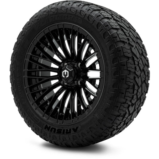 MODZ® 14" Reaper Glossy Black Wheels & Off-Road Tires Combo (Arisun X-Armory All-Terrain 23x10-14 Radial)