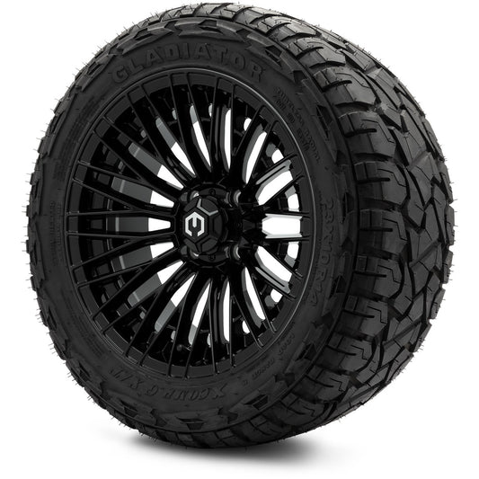 MODZ® 14" Reaper Glossy Black Wheels & Off-Road Tires Combo (Xcomp Gladiator 23-10-14 Radial)