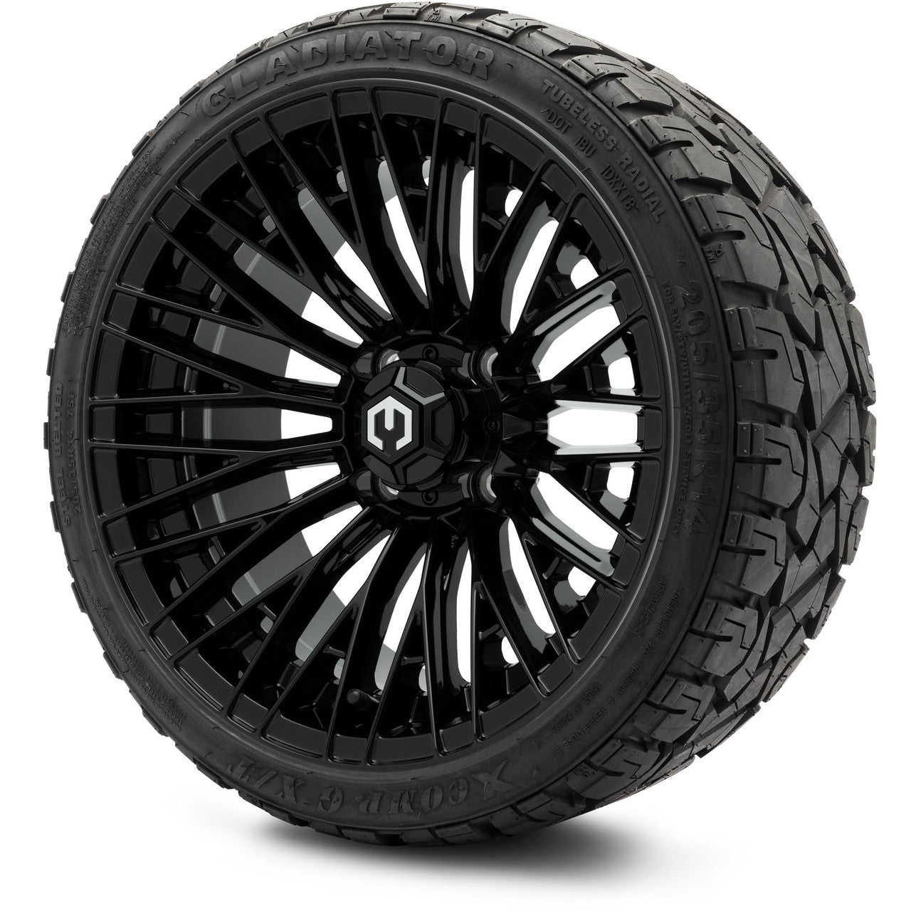 MODZ® 14" Reaper Glossy Black Wheels & Off-Road Tires Combo (Arisun X-Armory All-Terrain 23x10-14 Radial)