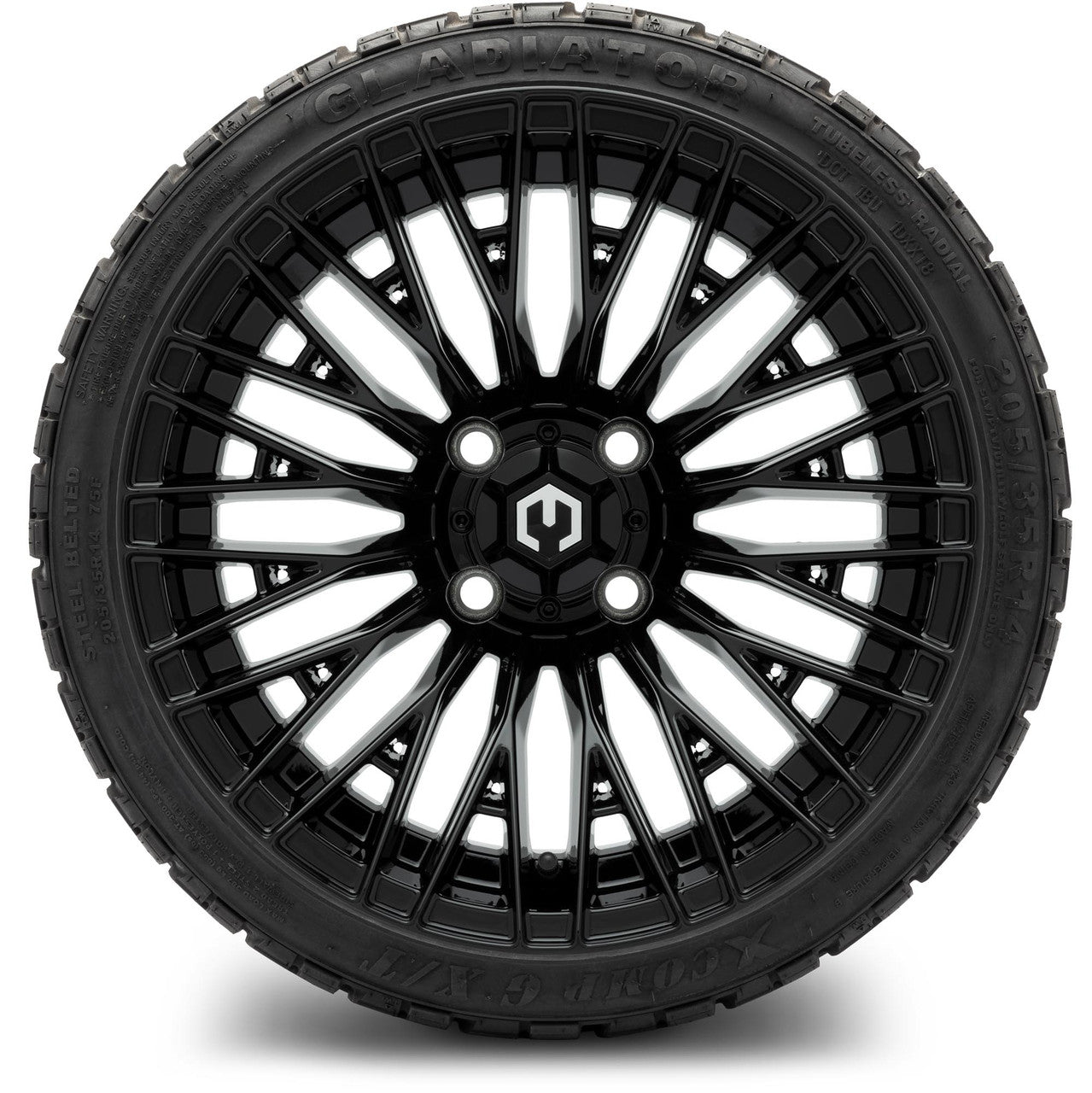 MODZ® 14" Reaper Glossy Black Wheels & Off-Road Tires Combo (Arisun X-Trail All-Terrain 23x10-14)