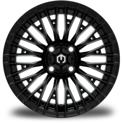 MODZ® 14" Reaper Glossy Black Wheels & Street Tires Combo (MODZ Guardian 205/30-14)