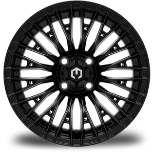 MODZ® 14" Reaper Glossy Black Wheels & Street Tires Combo (Arisun X-Sport 205/30-14)