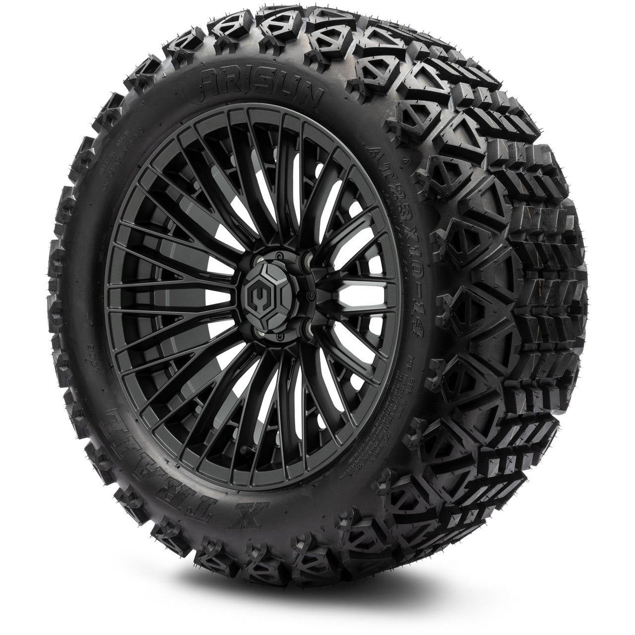 MODZ® 14" Reaper Titanium Gunmetal Wheels & Off-Road Tires Combo (Arisun X-Armory All-Terrain 23x10-14 Radial)