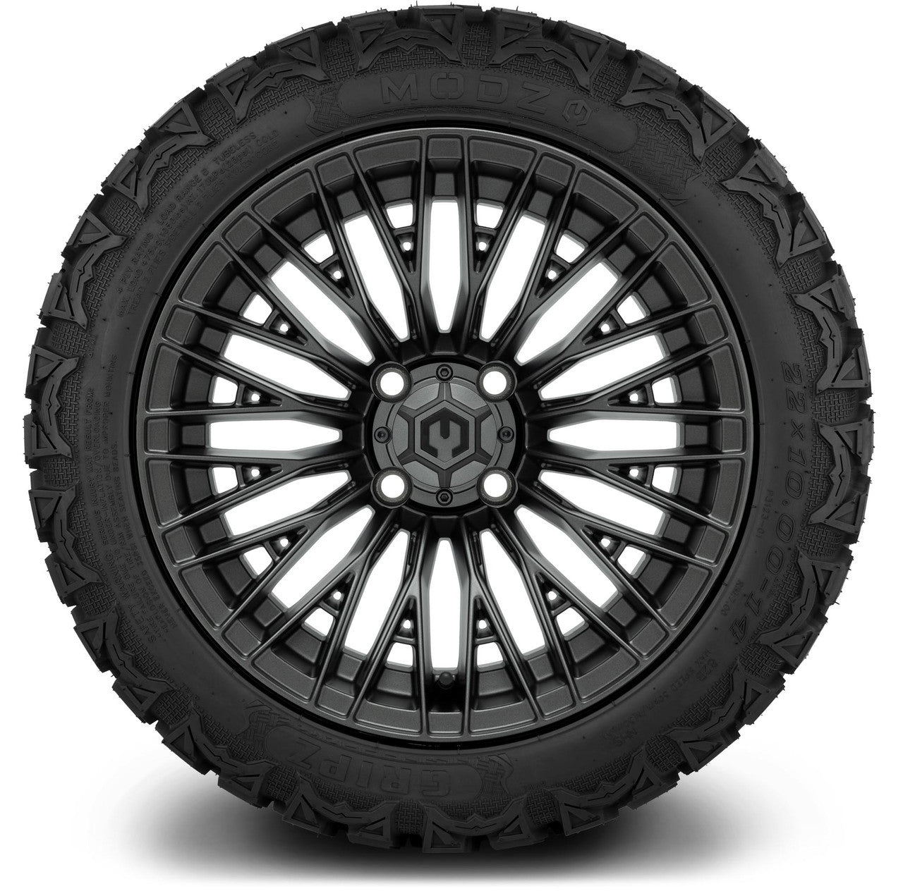 MODZ® 14" Reaper Titanium Gunmetal Wheels & Off-Road Tires Combo (Arisun X-Armory All-Terrain 23x10-14 Radial)