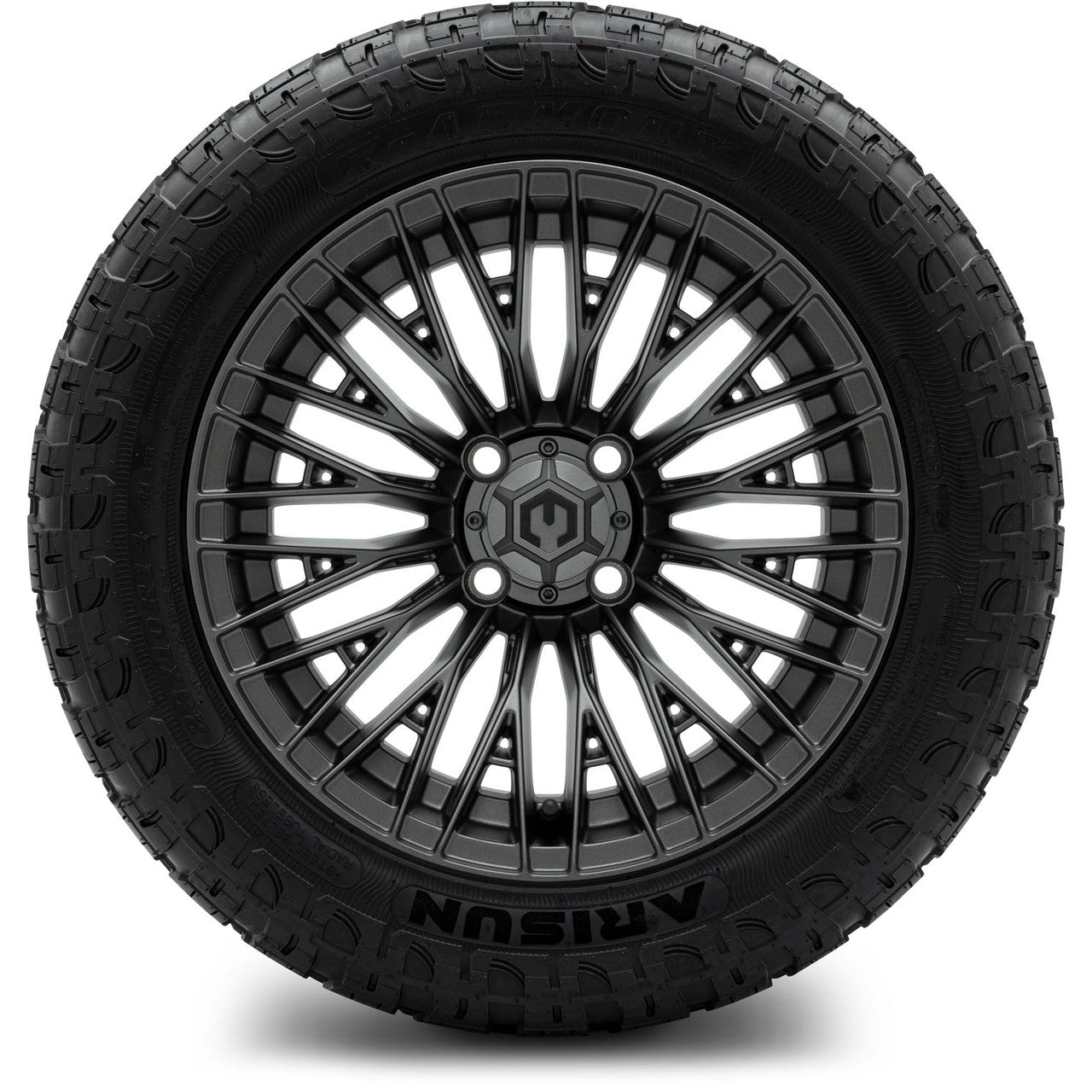 MODZ® 14" Reaper Titanium Gunmetal Wheels & Off-Road Tires Combo (Xcomp Gladiator 23-10-14 Radial)