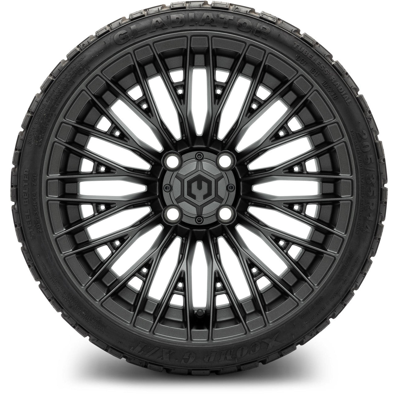 MODZ® 14" Reaper Titanium Gunmetal Wheels & Off-Road Tires Combo (Arisun X-Armory All-Terrain 23x10-14 Radial)