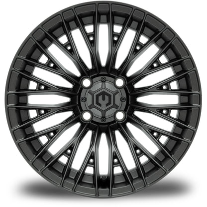 MODZ® 14" Reaper Titanium Gunmetal Wheels & Street Tires Combo (Arisun X-Sport 205/30-14)