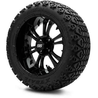MODZ® 15" Vampire Glossy Black Wheels & Off-Road Tires Combo (Arisun X-Armory Steel Belted Radial 23x10-15)