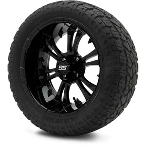 MODZ® 15" Vampire Glossy Black Wheels & Off-Road Tires Combo (Arisun X-Armory Steel Belted Radial 23x10-15)