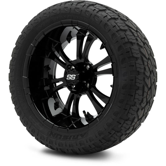 MODZ® 15" Vampire Glossy Black Wheels & Off-Road Tires Combo (Arisun X-Armory Steel Belted Radial 23x10-15)