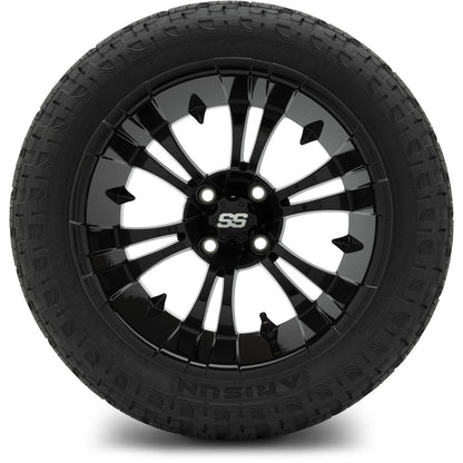 MODZ® 15" Vampire Glossy Black Wheels & Off-Road Tires Combo (Xcomp Gladiator Steel Belted Radial 23x10-15)
