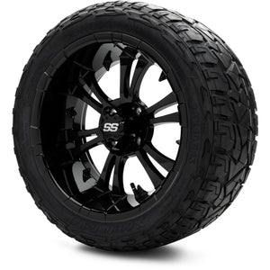 MODZ® 15" Vampire Glossy Black Wheels & Off-Road Tires Combo (Xcomp Gladiator Steel Belted Radial 23x10-15)