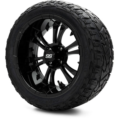 MODZ® 15" Vampire Glossy Black Wheels & Off-Road Tires Combo (Arisun X-Armory Steel Belted Radial 23x10-15)