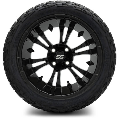 MODZ® 15" Vampire Glossy Black Wheels & Off-Road Tires Combo (Arisun X-Trail All-Terrain 23x10-15)