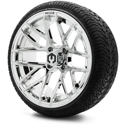 MODZ® 15" Matrix Chrome Wheels & Street Tires Combo (Arisun Cruze 215/35-15)