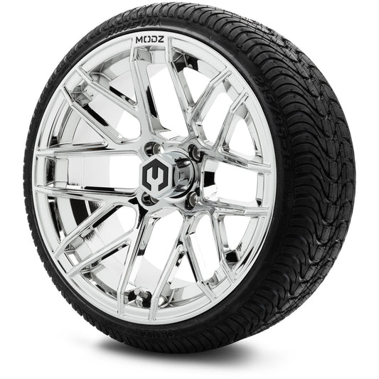 MODZ® 15" Matrix Chrome Wheels & Street Tires Combo (Arisun Cruze 215/35-15)