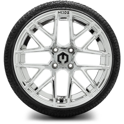 MODZ® 15" Matrix Chrome Wheels & Street Tires Combo (Odyssey Tesseract Steel-Belted Radial 215/35-R15)