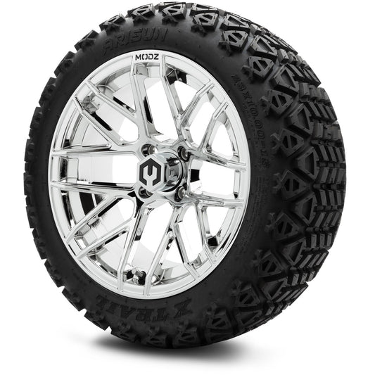 MODZ® 15" Matrix Chrome Wheels & Off-Road Tires Combo (Arisun X-Trail All-Terrain 23x10-15)