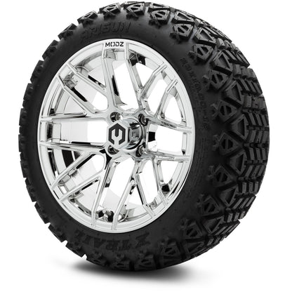 MODZ® 15" Matrix Chrome Wheels & Off-Road Tires Combo (Xcomp Gladiator Steel Belted Radial 23x10-15)