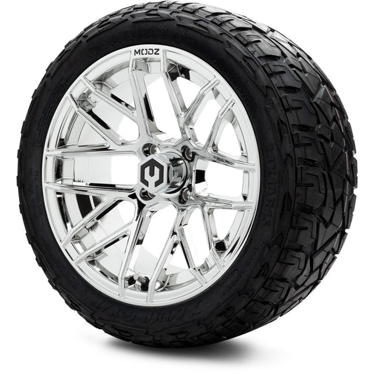 MODZ® 15" Matrix Chrome Wheels & Off-Road Tires Combo (Xcomp Gladiator Steel Belted Radial 23x10-15)
