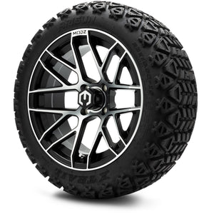 MODZ® 15" Matrix Machined Black Wheels & Off-Road Tires Combo (Arisun X-Trail All-Terrain 23x10-15)