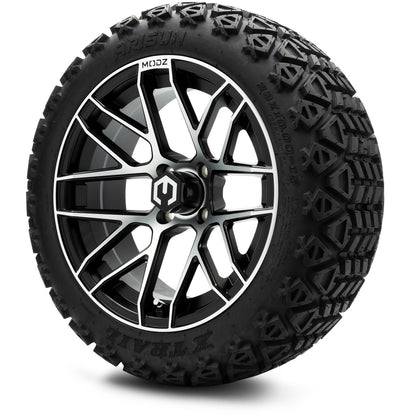 MODZ® 15" Matrix Machined Black Wheels & Off-Road Tires Combo (Arisun X-Trail All-Terrain 23x10-15)