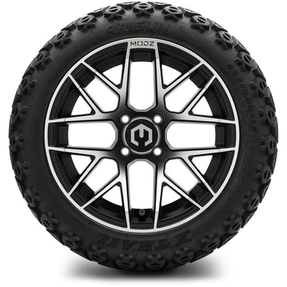 MODZ® 15" Matrix Machined Black Wheels & Off-Road Tires Combo (Arisun X-Trail All-Terrain 23x10-15)