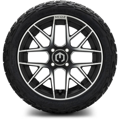 MODZ® 15" Matrix Machined Black Wheels & Off-Road Tires Combo (Arisun X-Armory Steel Belted Radial 23x10-15)