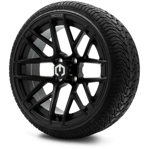 MODZ® 15" Matrix Matte Black Wheels & Street Tires Combo (Arisun Cruze 215/35-15)