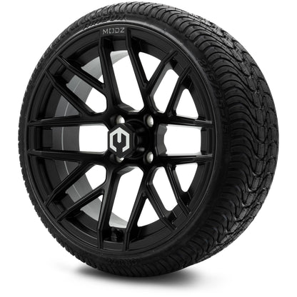 MODZ® 15" Matrix Matte Black Wheels & Street Tires Combo (Arisun Cruze 215/35-15)