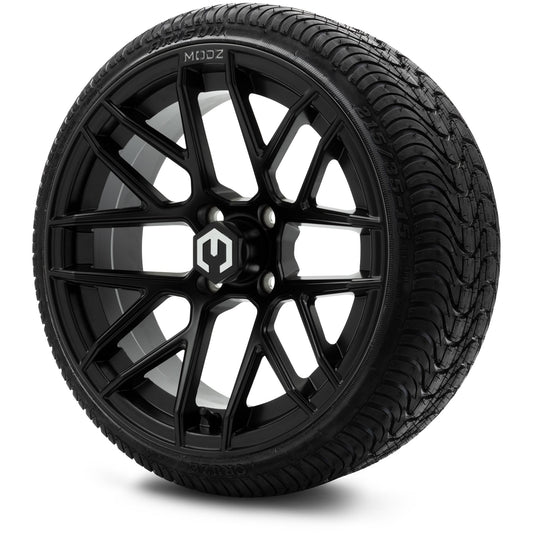 MODZ® 15" Matrix Matte Black Wheels & Street Tires Combo (Arisun Cruze 215/35-15)