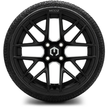 MODZ® 15" Matrix Matte Black Wheels & Street Tires Combo (Arisun Cruze 215/35-15)