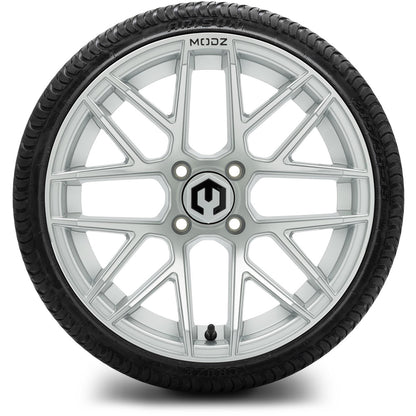 MODZ® 15" Matrix Silver Wheels & Street Tires Combo (Odyssey Tesseract Steel-Belted Radial 215/45-R15)