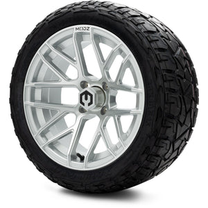 MODZ® 15" Matrix Silver Wheels & Off-Road Tires Combo (Xcomp Gladiator Steel Belted Radial 23x10-15)