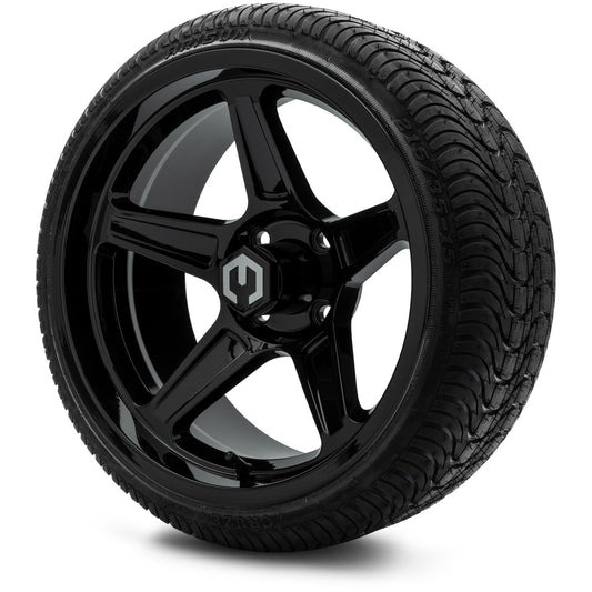 MODZ® 15" Drift Glossy Black Wheels & Street Tires Combo (Arisun Cruze 215/35-15)
