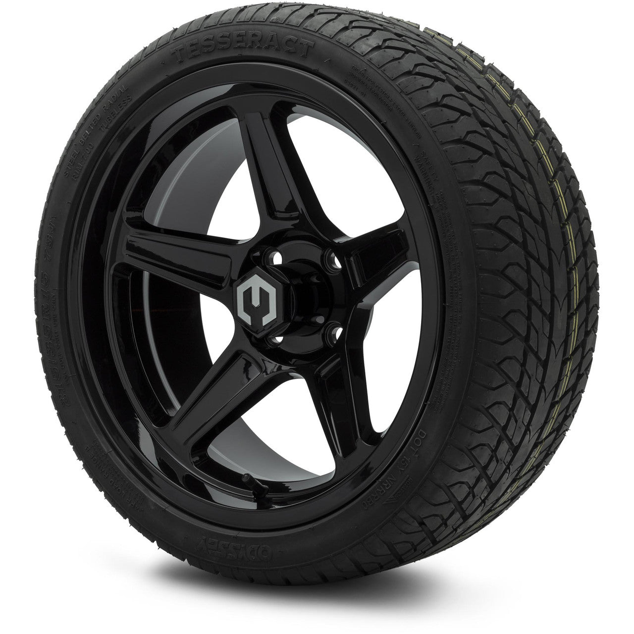 MODZ® 15" Drift Glossy Black Wheels & Street Tires Combo (Arisun Cruze 215/35-15)